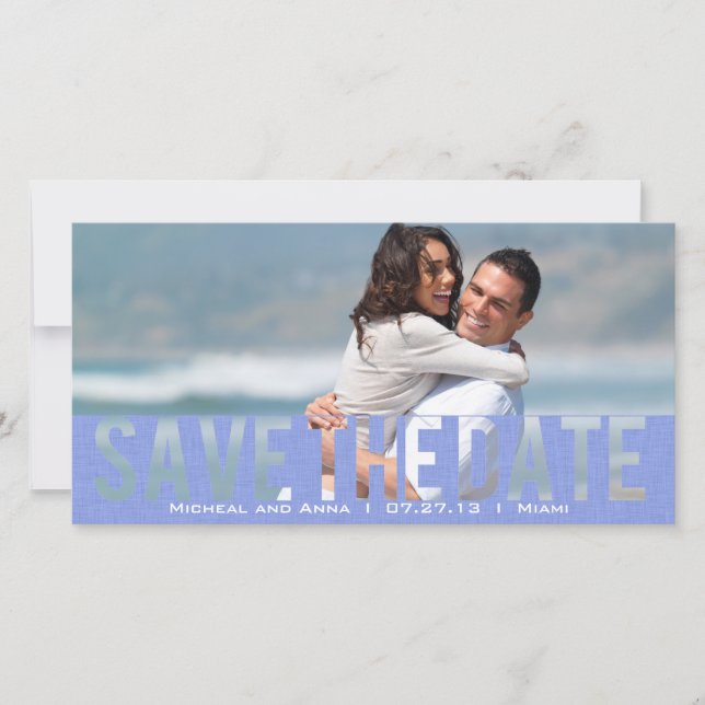 Himmel Blue See through Save Date Card Spara Datumet (Framsida)