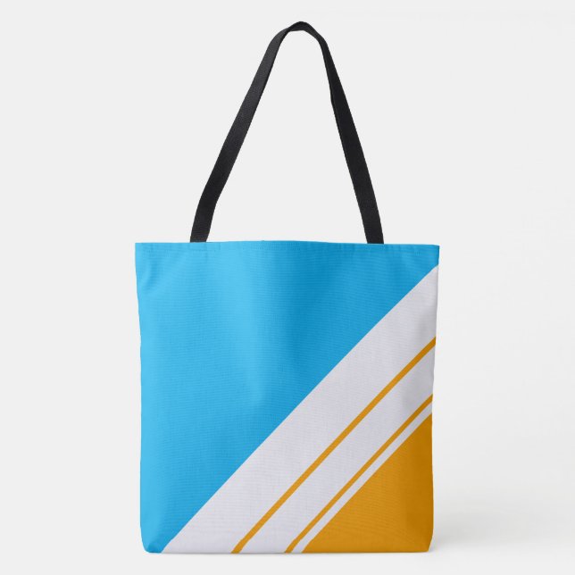 Himmel Blue Summer Gult White Tävla Rand Tygkasse (Framsida)