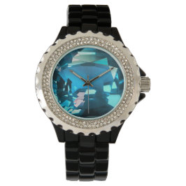 Himmel Blue Topaz Cushion Gemstone Armbandsur