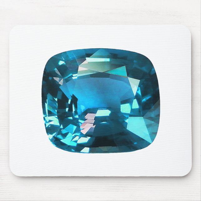 Himmel Blue Topaz Cushion Gemstone Musmatta (Framsidan)