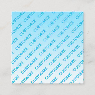 Himmel Blue (utbytbar färg!) Ombre & Text Mönster Fyrkantigt Visitkort