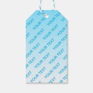 Himmel Blue (utbytbar färg!) Ombre & Text Mönster Presentetikett