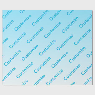 Himmel Blue (utbytbar färg!) Ombre & Text Mönster Presentpapper