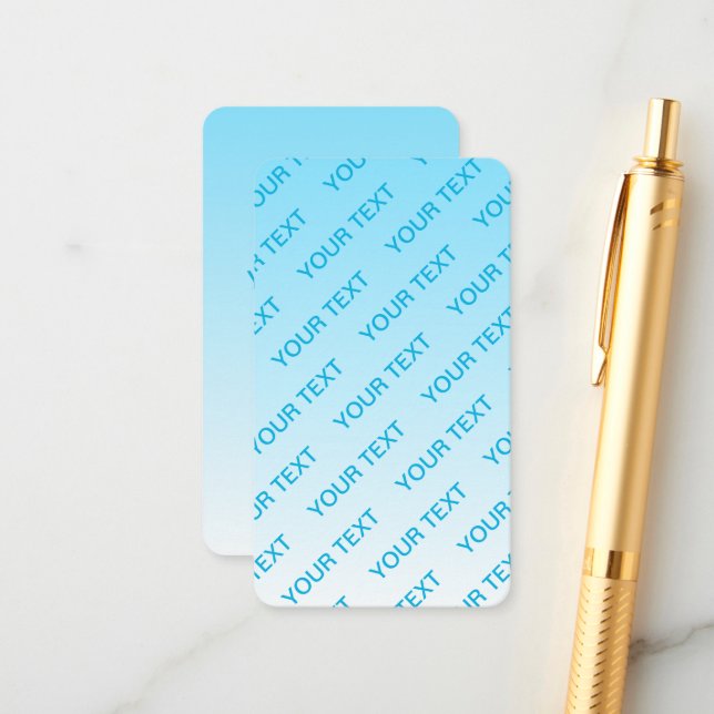 Himmel Blue (utbytbar färg!) Ombre & Text Mönster Tilläggskort (Fram/Back In Situ)