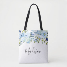 Himmel Blue Watercolor Girls Namn Birthday Gift Tygkasse