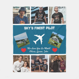 "Himmel Finest Pilot" Photo Collage,Flygplan,Moder Fleecefilt