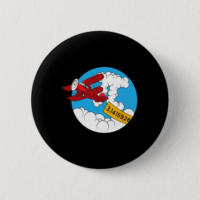 Himmel-flygplanet Funny Math Nerd Birthday Gift Pi Knapp (Framsida)
