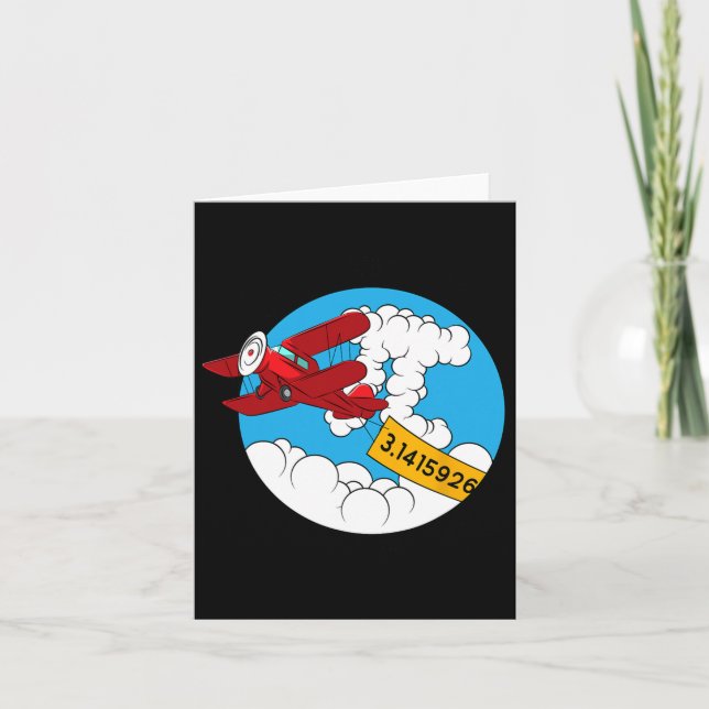 Himmel-flygplanet Funny Math Nerd Birthday Gift Pi Kort (Framsida)