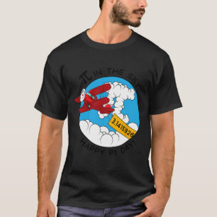 Himmel-flygplanet Funny Math Nerd Birthday Gift Pi T Shirt