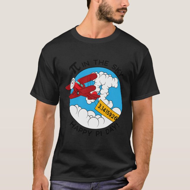 Himmel-flygplanet Funny Math Nerd Birthday Gift Pi T Shirt (Framsida)