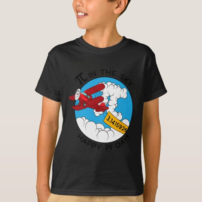 Himmel-flygplanet Funny Math Nerd Birthday Gift Pi T Shirt (Framsida)