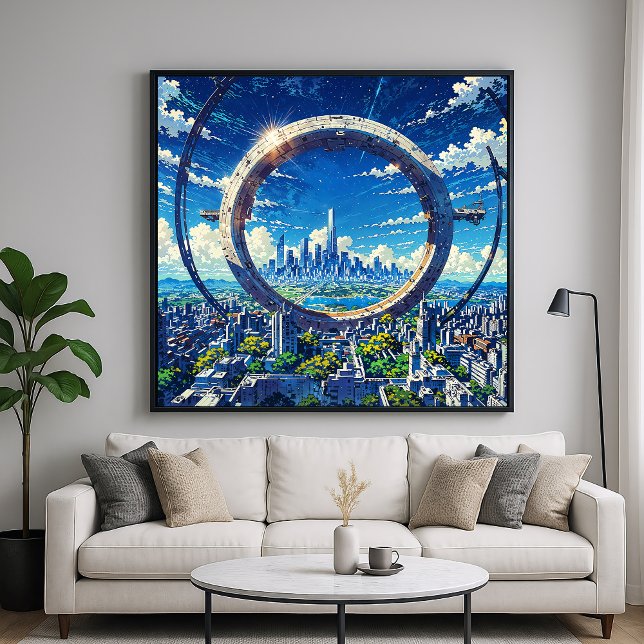 Himmel Grind - Futuristiska City Illustration Stil Poster (Skapare uppladdad)
