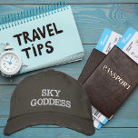 Himmel guddess typografi, väder, enkel broderad keps<br><div class="desc">Himmel gudinna Typografi,  vind,  broderade basket. Ignorera din passion för äventyr med vårt väder-lustlock. Den här snyggten har en design som talar till hjärtat av varje resentusiaster. Upphovsrätten har börjat i Stil.</div>