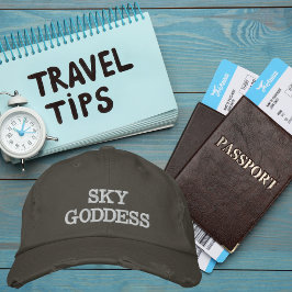 Himmel guddess typografi, väder, enkel broderad keps