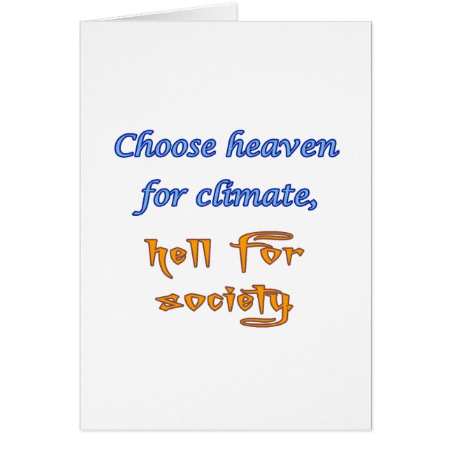 Himmel/helvete Hälsningskort (Framsidan)