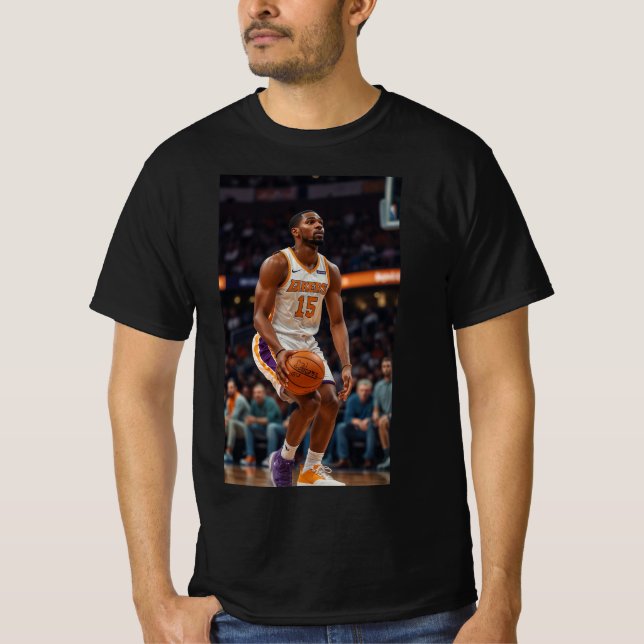 Himmel High Ringar Basketball Player Silhouette Ts T Shirt (Framsida)