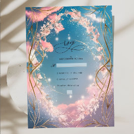 Himmel i Kärlek Ornate Rosy Blommigt Bröllop OSA Kort