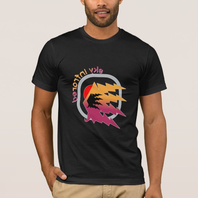 Himmel Interiör Blixtsken Design – Retro Gradie T Shirt (Framsida)