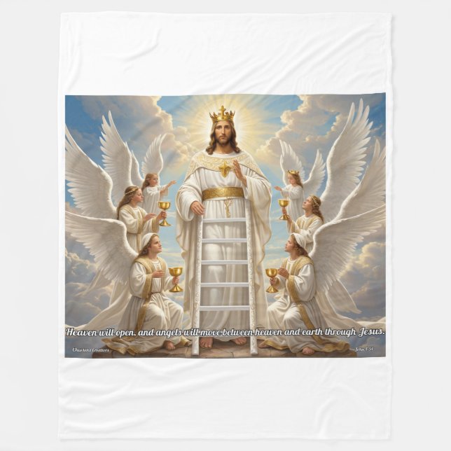 Himmel & Jord– Johannes 1:51 Stor kristen filt (Framsidan)