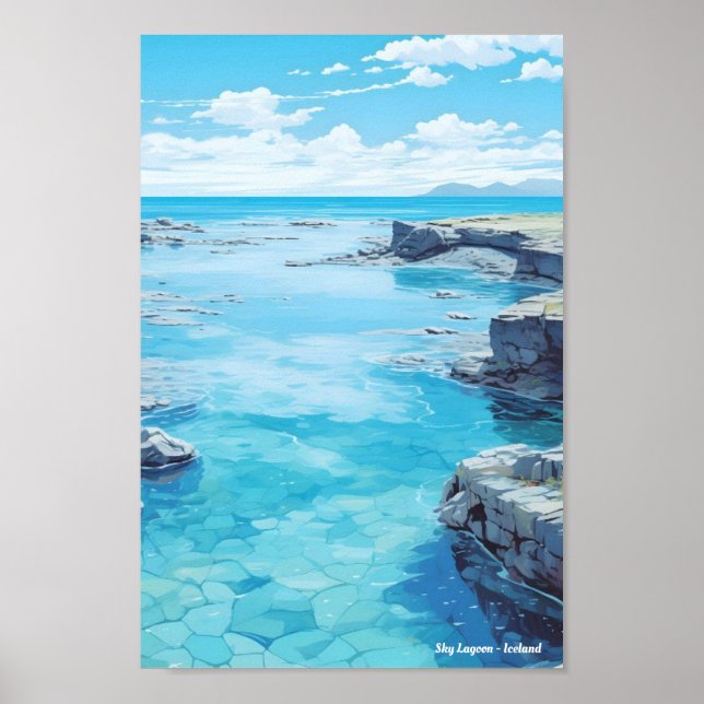 Himmel-lagunen Island Vintage resor Poster (Framsidan)