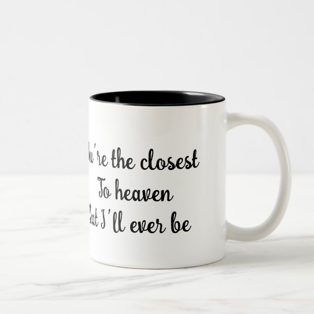 🐶 Himmel Närmaste hund Kärlek Citat Romantisk mug Två-Tonad Mugg (Höger)