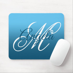 Himmel och hav blå ombré personlig monogram musmatta