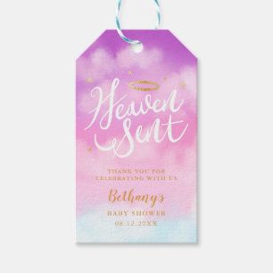 Himmel överförd baby showerfavör presentetikett