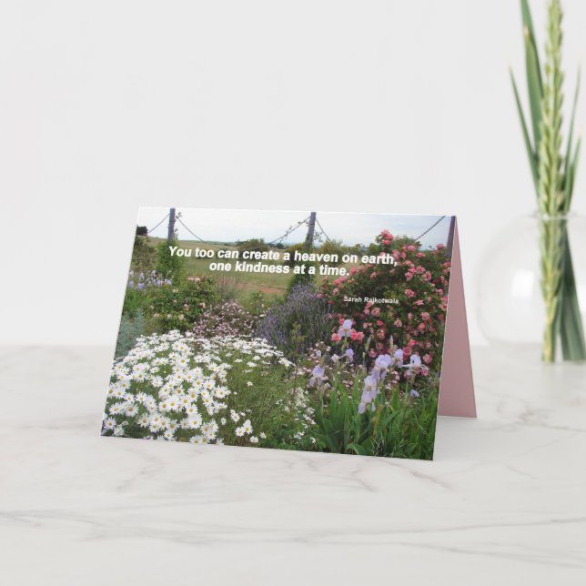 Himmel På Jorden Trädgård För Snällhet Tack Kort (Framsida)