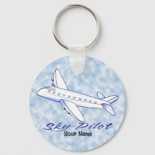 Himmel Pilot Blue Airplane Nyckelring