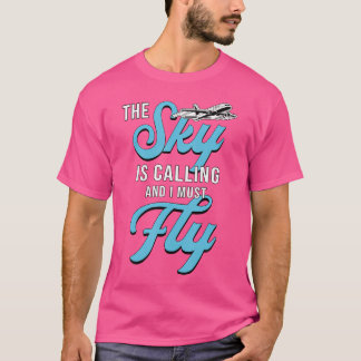 Himmel ringer och jag måste flyga Skydiver Kärlek T Shirt