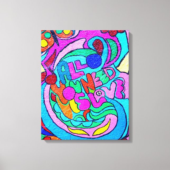 Himmel stil färglös fred och kärlek canvas (Framsida)