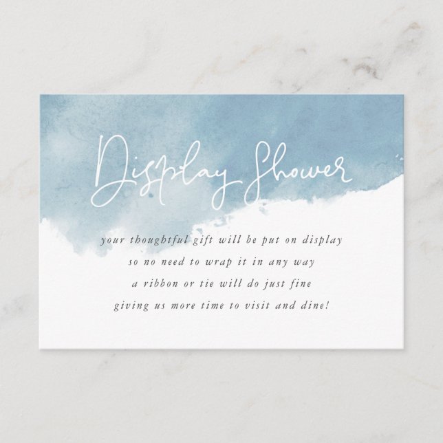 Himmelblå akvarelldisplay dusch Ingen presentförpa Tilläggskort (Framsida)
