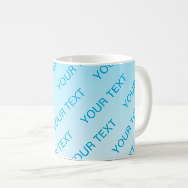 Himmelblå (byter färg!) Ombre & textmönster Kaffemugg (Framsida höger)