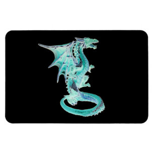 Himmelblå Drak Stunning Fantasiväsen Konstverk Magnet