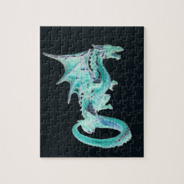 Himmelblå DrakfantasiMystisk Havsdrake Konst Pussel