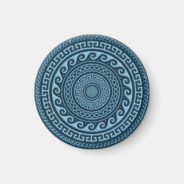 Himmelblå Grekisk Nyckel Sköld Magnet