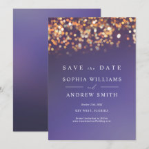 Himmelblå & Guld Save the Date-inbjudan