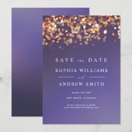 Himmelblå & Guld Save the Date-inbjudan Inbjudningar