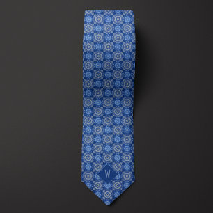 Himmelblå Mandala-monogram Slips