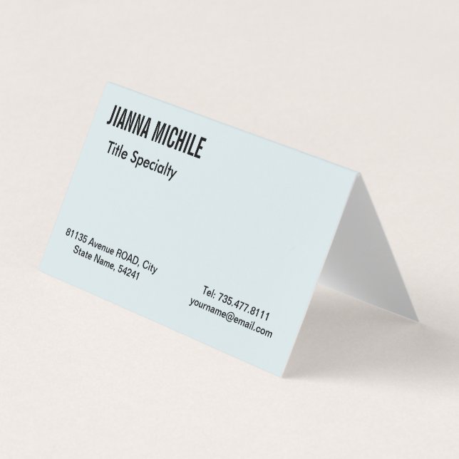 Himmelblå Minimalistisk Professionell Visitkort (Framsida)