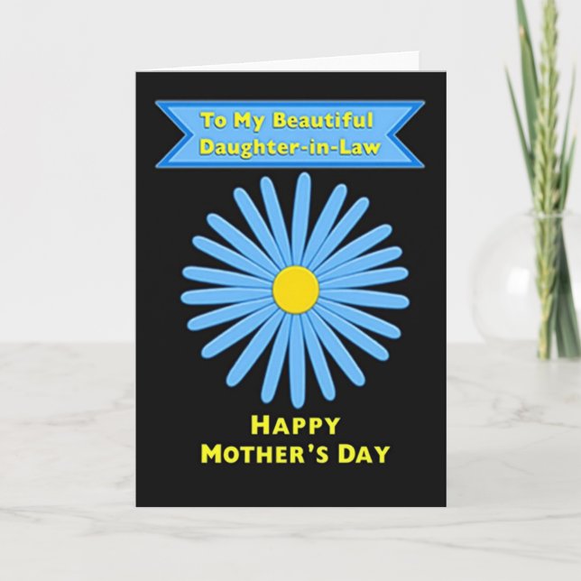 Himmelblå Morsdagsblommande Kort (Framsida)