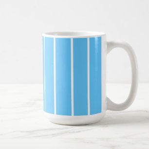 Himmelblå och vita sommarränder kaffemugg