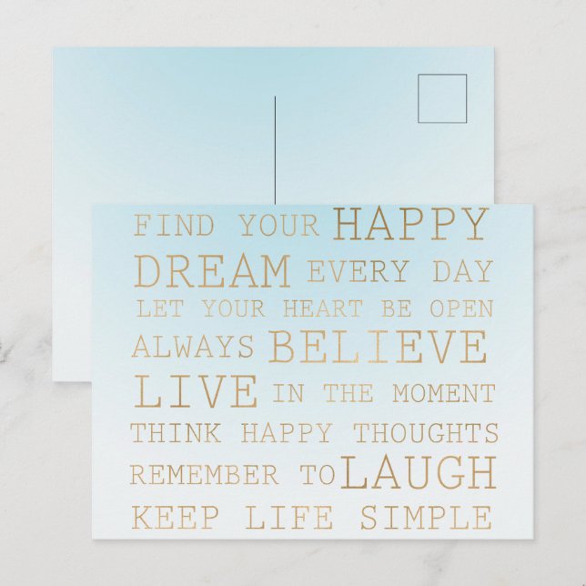 Himmelblå Ombre Vykort (Fram/baksida)