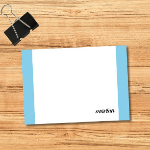 Himmelblå Ren Professionell Enkel Namn Post-it Block