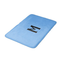 Himmelblå Svart Monogram Badrumsmatta