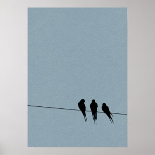 HimmelBlackbirdssilhouetten binder på Poster