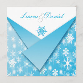 Himmelblått- och vitsnöflingor som gifta sig inbjudningar