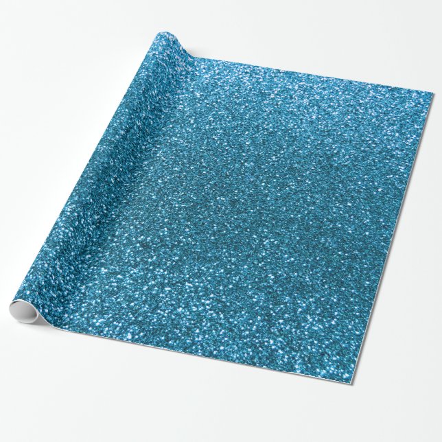 Himmelblåttglitter Presentpapper (Utrullad)