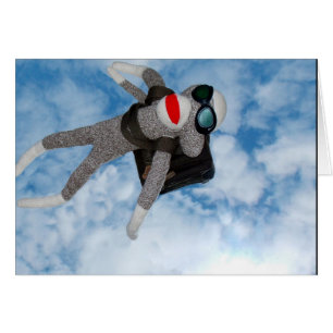 Himmeldykningsock monkey! hälsningskort