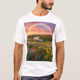 Himmelens väg: Dubbel regnbåge & drömmar om vilda  T Shirt